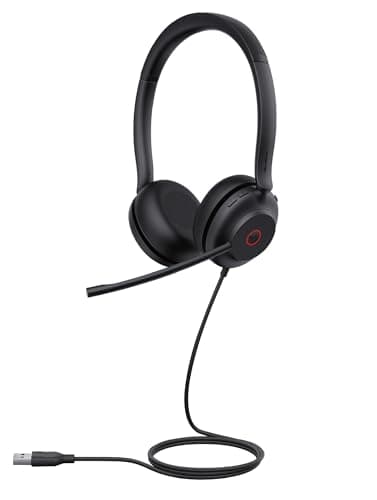 Yealink UH35 Professional USB Headset, Dual Wired Headset with Noise Cancelling Microphone, Call and Music Mode, Lightweight Comfort Design, Stereo, Teams Certified