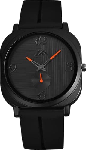 PAPIO® Black Color Silicone Band Square Dial Analog Display Minimalist Wristwatch for Men (MT_901)