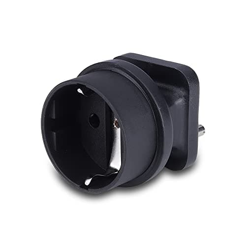 MX Schuko to India Plug Adapter 5 A – Converts European Type E/F Input to India Type D 3-Prong Output, Heavy-Duty 250 V Grounded Travel & Appliance Connector, Black