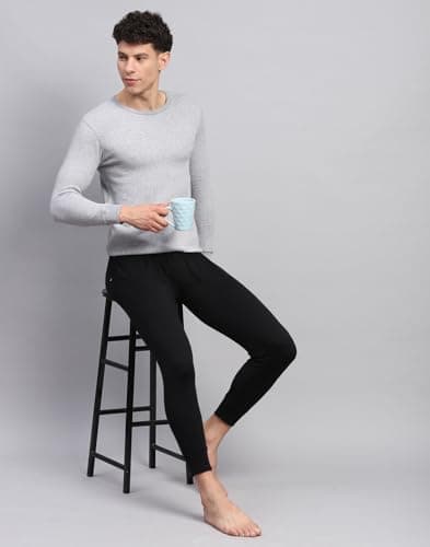 Monte Carlo Mens Solid Grey Round Neck Full Sleeve Thermal Vest (6240M5GR-0-38) 5