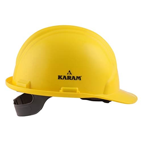 KARAM PN561 Safety Helmet for Men Industrial & Construction Helmet | Sider Adjustment Type with Adjustable Chin Strap | Work Helmet with Side Slot for Attachment |EN Certified | Yellow 2