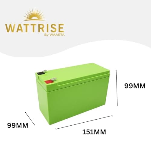 Wattrise 12.8V 12Ah Lithium-Ion Rechargeable Battery with BMS, 151x99x88mm, for Agriculture Spray Pump, Solar Light, CCTV, Marine Applications 3