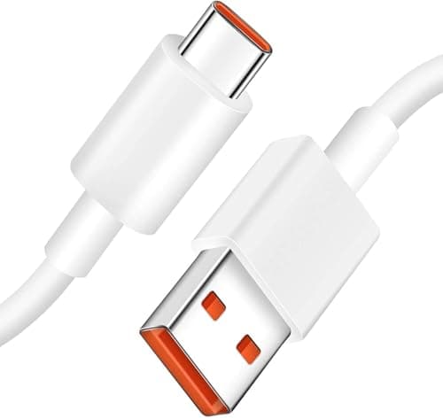 Mi USB to Type C 33W Hypercharge Cable, 3A Fast Charging Cable with Up to 480 Mbps High-Speed Data Transfer & Sync Cord Compatible With All Xiaomi Smartphones and Devices, White (1 Meter)