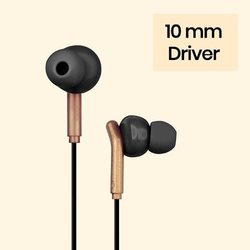 ZEBRONICS Bro 3.5Mm Wired in Ear Earphones, in-Line Mic, Deep Bass, 1.2M Strong and Long Lasting Cable, Light Weight, Compatible with Mobile | Tablet | Laptop (Black + Gold) 3