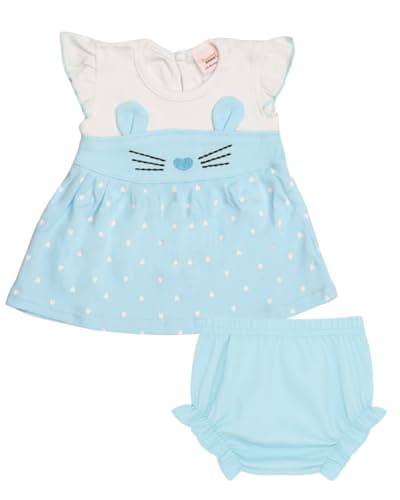 Happiee Bears Baby Girl Cotton Top & Bloomer Set – Summer Outfit for 18–24 Months | Infant & Toddler Girl Dress Combo | Soft Pure Cotton Clothes | Made in India (SG112)