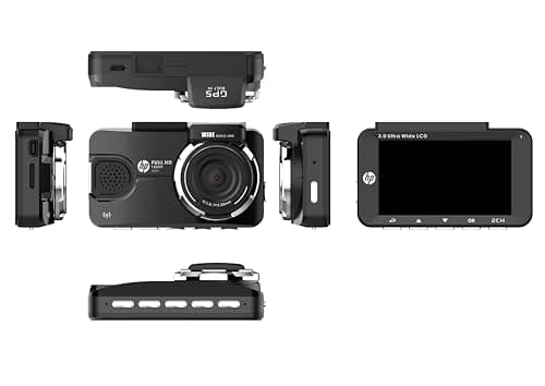 HP Dash Cam f450x (Full HD- 1080P Recording with GPS & WI-FI Includes Front & Rear Camera 2