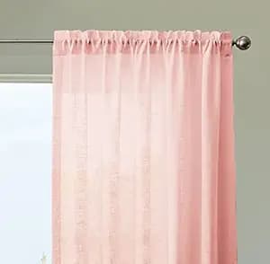 HOMEMONDE Cotton Sheer Curtains with Rod Pocket Set of 2 - Living Room, Office Decoration, 5 Feet, Baby Pink - Solid