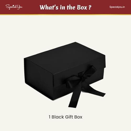 Special You Gift Box for Packaging (10 * 8 * 4 Inch), Hamper Boxes for Gift Empty, Decorative Boxes for Gifts for Women, Black Foldable Storage Box- Pack of 1 2