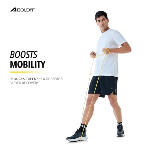 Boldfit Heavy Resistance Band for Workout Set Exercise & Stretching Pull Up Bands for Home Exercise for Gym Men & Women Loop Bands Toning Bands Resistance Band Yellow (3-7 Kg) 3