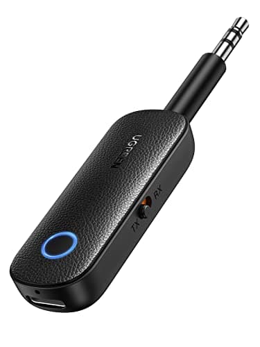 UGREEN Bluetooth 5.0 Transmitter and Receiver 2-in-1 Wireless 3.5mm Adapter, Dual Devices Simultaneously, Aux Audio Car Adapter Compatible with TV, Car, Home Stereo System, Headphones