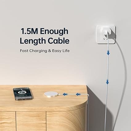 SOOPII Ultra-Slim Magnetic Fast Wireless Charger 15W, Qi-Compatible Charging Pad with USB-C, Sleek and Lightweight Design Charger for iPhone, Samsung, and All Qi Devices 4