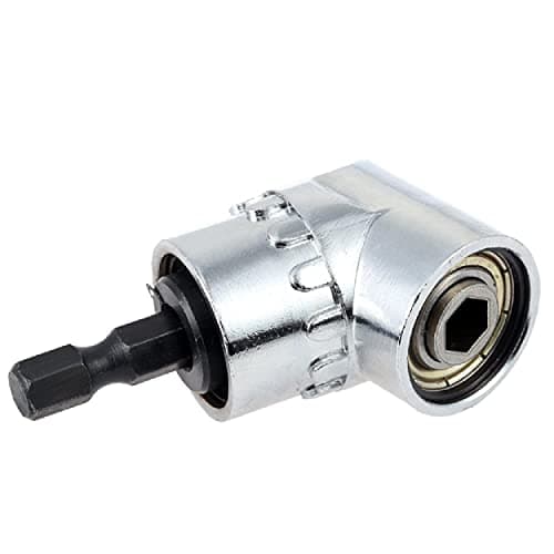 ATHGLOBAL 105 Degree Right Angle Drill Drive Chrome Finish Adaptor Or Hex Shank Screwdriver Attachment 1/4 Inch Angled Adapter Bit Socket Set Tool 1 Piece, 0.25 Inches