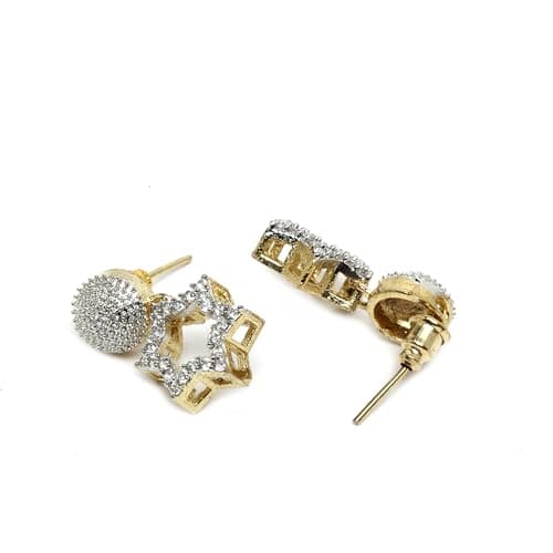 ZENEME Jewellery Set for Women American Diamond Star Shaped Necklace Set with Earrings, Bracelet and Ring Jewellery for Girls and Women 5