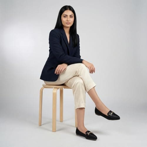 HINAARA Women's Black Satin Pointed Toe Bellies | Formal Ballet Flat Shoes for Women | Soft Slip-On Belly for Women | Office 3