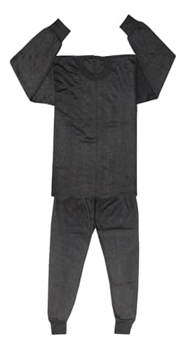 LOVO Boy's & Girls Full Sleeves Winter Thermal Top and Bottom Set | Round Neck Innerwear for Kids | Winter Base Fleece Layer Top & Bottom for Kids Thermal Underwear Set. Grey