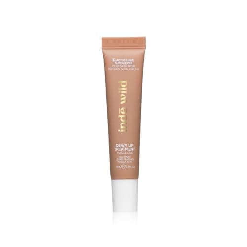 indē wild Masala Chai (15ml) Dewy Lip Balm | Hydrating & Plumping | Lasts 8+ hours | Nude & Non-Sticky | With Natural Desi Ghee, Peptides, Hyaluronic Acid & Shea Butter | Korean Formulation