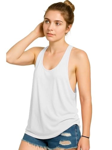 SOHOT Ladies' Sleeveless T-Shirt - Workout, Dry Fit & Lightweight Sports Top 1005 SS21 White L