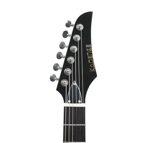 Kadence EGBLK Astroman 39” Electric Guitar | SG Style | Solid Paulownia Wood | S S H Pickup Setup | Gig Bag + Cable | Black 4