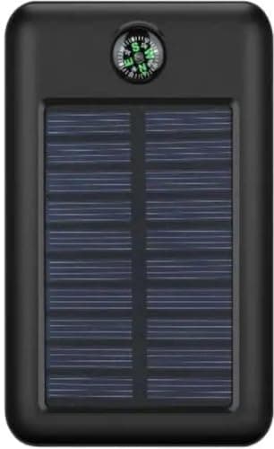 AMYTEL EcoGlow 9,800mAh Solar Power Bank with LED Light, Type-C & Micro USB, Fast Charging Portable Charger – Black 4