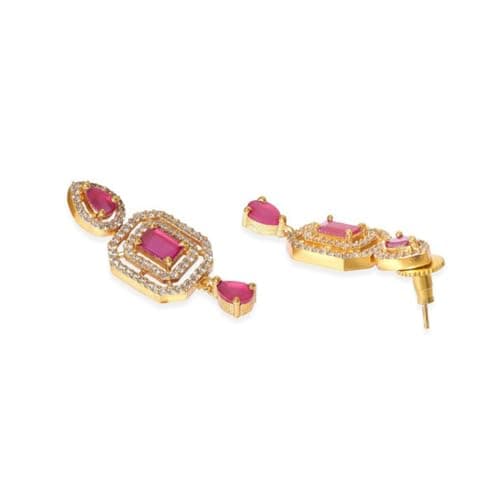 Rubans Premium 22K Gold Plated Traditional Elephant Design Necklace Set with Pink Stones and CZ Studded for Women and Girls, Perfect for any Festive & Wedding Occasions 4