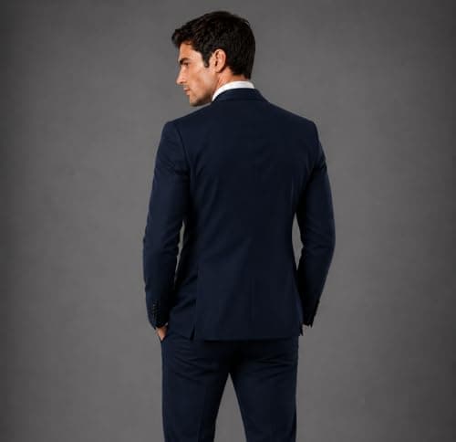 SOGNARE Men's Premium Tuxedo Blazer Coat - Navy | Slim Fit & Fully Lined | Shawl Collar & Flap Pocket | Suitable for All Occasions - 38 3