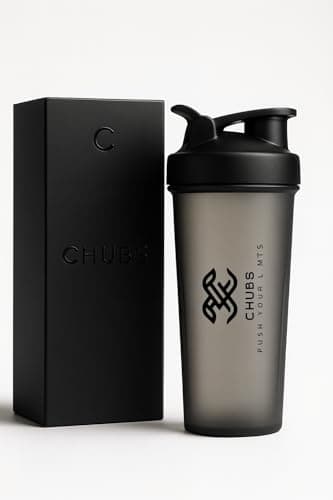 CHUBS Fitness Series PUSH YOUR LIMITS Typhoon Shaker/Bottle/Gym shaker/gym bottle/supplement bottle With Mixer Ball (700ML). (Smoke Black) for men and women