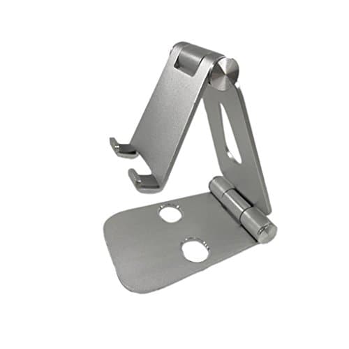 UJEAVETTE Desk Stand, Multi-Angle Holder Tablet Dock Adjustable Foldable Portable Desk Stand Fold-up Smartphone Stands Holders for Apple iPhone, iPad, Samsung Silver