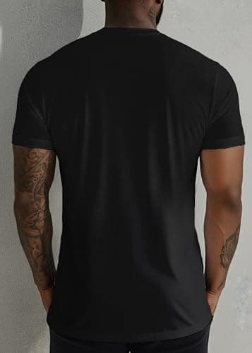 Peppyzone Quick Dry Sports T Shirt for Men | Lightweight Breathable Gym T-Shirt | Regular Fit Workout Tee for Running, Training & Everyday Activewear (in, Alpha, M, Regular, Black) 5