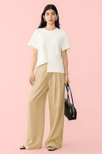 Zilcon Woman Half Sleeve Round Neck Womens Tops Beach Vacation Fashion Clothes 2025 Casual Summer Spring Winter Fall Outfits Tops (in, Alpha, L, Regular, White) 4