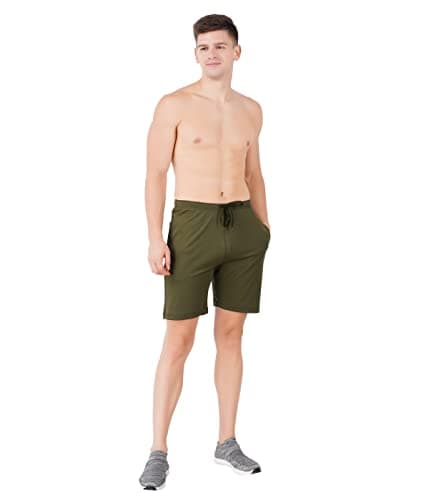 VEGO 4 Way Lycra Dry fit Shorts for Men, Four Way Lycra Half Pant for Men Olive Green 5