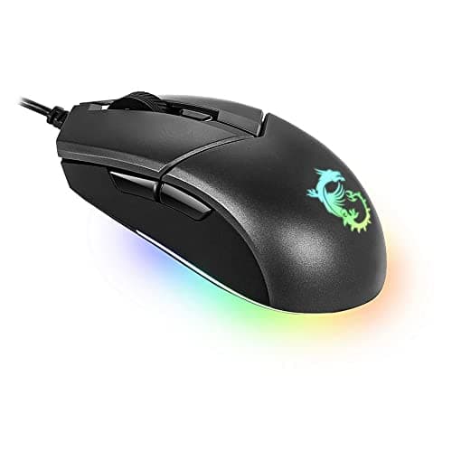 MSI Clutch GM11 Wired Gaming Mouse, PixArt PMW-3325 Optical Sensor, ARGB, Light Weight Gaming Mouse (89g), DPI 400-5000, Symmetrical Design, 6 Buttons, Black 4