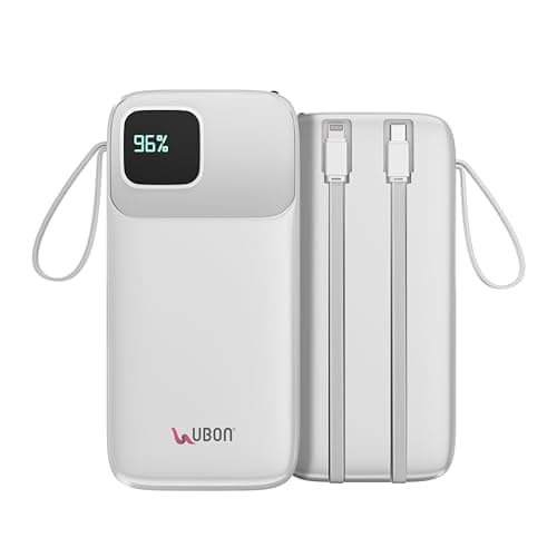 Ubon 10000mAh Powerbank (PB-X120) | 30W QC PD Fast Charging | Smart IC Protection | Compact & Durable Portable Charger for Smartphones, Tablets & Gadgets (White)