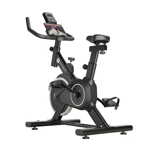 Fitkit by Cult FK8001 Spin Bike with 8Kg Flywheel, LCD display, Adjustable Brake Pad Resistance with Belt Drive System for Fitness at Home Workouts | Max Weight : 130 kg (Black)