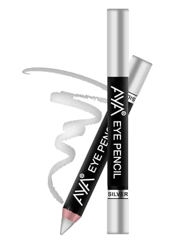 AYA Eye Pencil For Kajal/Eye Liner - Silver 2.8g | Glides Smoothly | Creamy smooth formula | Light weight 5