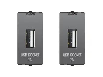 SAURAN Electrical Switch USB Socket Modular Black (2)
