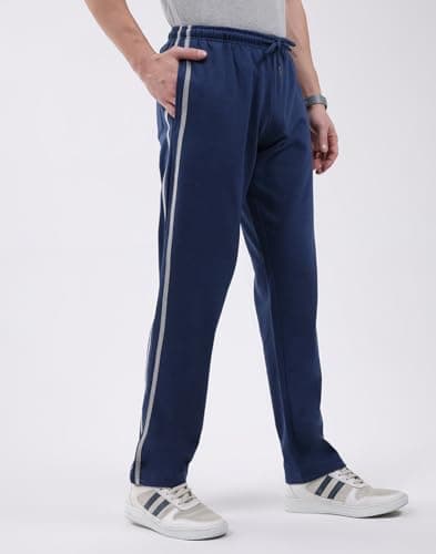 Monte Carlo Men's Regular Fit Solid Track Pants | Drawstring Closure | Side Pocket Sports Lower | Comfortable & Stylish Lower for Men's Blue XL (Pack of-1) 3