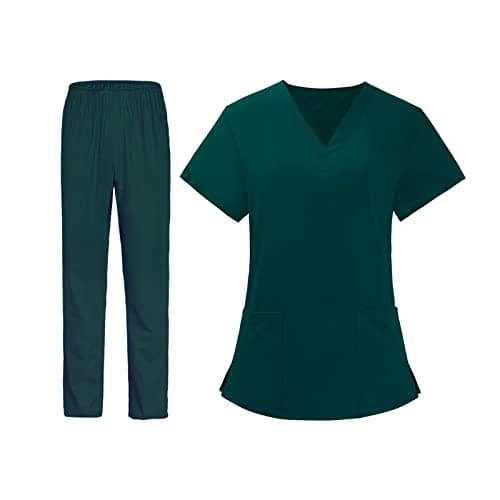 BNF® Women Nurse Uniform Short Sleeved Top and Pants for Beauty Salon Workwear XL Green|Clothing, Shoes & Accessories | Uniforms & Work Clothing |Sets|1 Piece Top 2