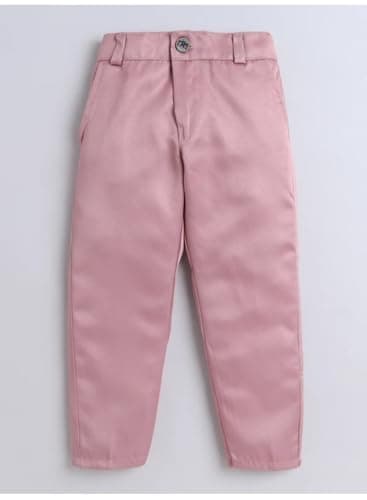 Boys Traditional 2 Piece Jodhpuri Suit Set with Long Sleeve, Cotton Blend Wedding Ethnic Dress, Button Closure, Hand Wash Only, for Kids (Pink, 4-5 Years) 4