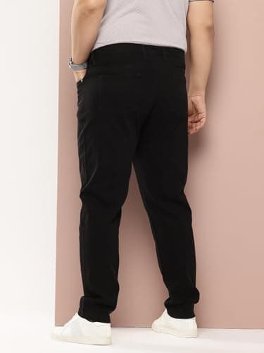 Thomas Scott Men Plus Size Pure Cotton Chinos Trousers(TSB097_Black_42) 3