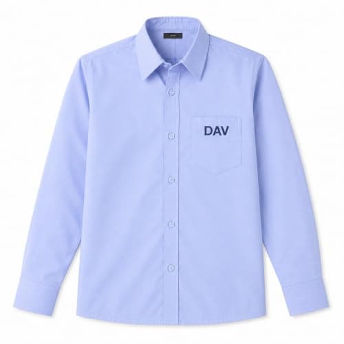 DAV School Uniform Full Sleeve Shirts for Boys and Girls | Official New Uniform 2026-27| Class 3-12 for Boys and Girls | (in, Numeric, 38, Regular)