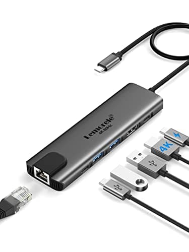 Lemorele USB C Hub with HDMI 4K@60Hz -6 in 1,with Gigabit Ethernet, 2*USB 3.0, PD 100W,3.0 Data Transfer Compatible with MacBook Air/Pro, iPad, Windows, Chromecast