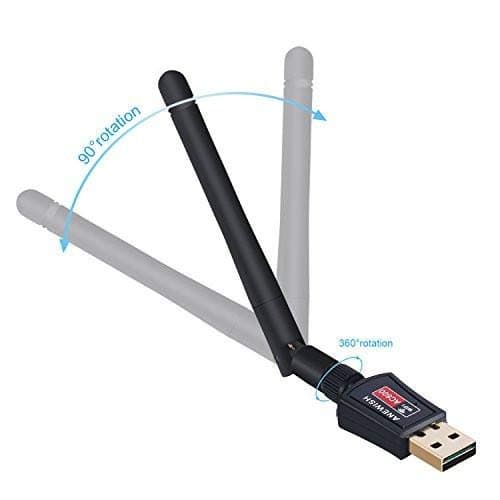 Xtra High Speed 900Mbps WiFi Adapter Wireless Network Adapter Mini USB 2.0 Port Wireless WiFi Adapter 802.IIN with Antenna for Windows XP/Vista/ WIN7/ WIN8/ Linux/MAC(Latest Gen 2019) 3