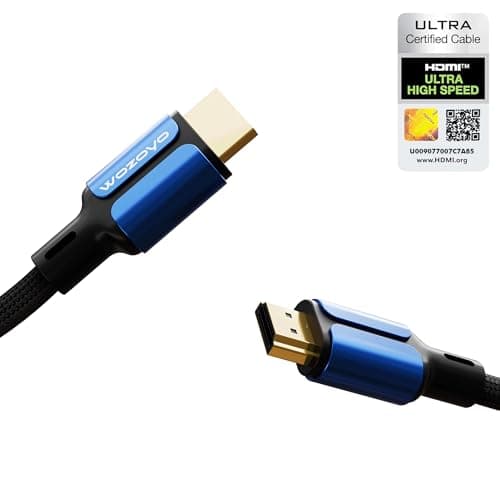 HDMI Cable V2.1 with Ethernet,Wozoyo 8k@60Hz,4K@120Hz UHD Resolution,1 Mtr braided, 48 Gbps transmission Ultra high Speed,HDR/HDR10/Dolby Vision,Dolby Atmos and DTS:X, Compatible with all HDMI Devices