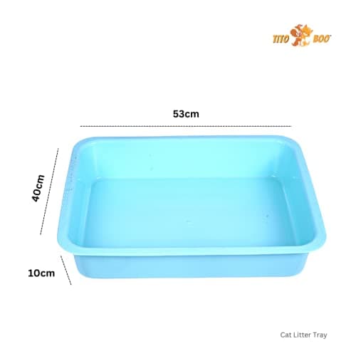 Tito Boo Pro Cat Litter Tray - Premium Virgin Quality Cat Litter Accessories (Pack of 01), Multi-Colored Dimensions - 53cm * 40cm * 10cm. 3