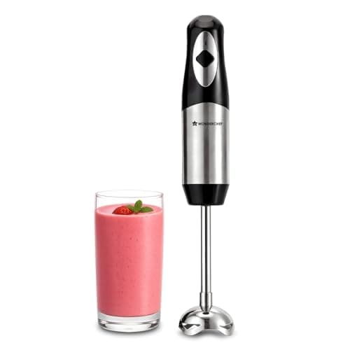 Wonderchef Inox Stainless-steel Hand Blender for Kitchen, 300W Motor, Blend Soups, Vegetables, Baby Food, Buttermilk, Single Push Operation, Sharp Stainless-steel Detachable Blades, 2-Yr Warranty