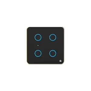 HomeMate Smart Switch Board: 4 x Switch Module (Black, Pack of 1) | No Hub Required | Compatible with Alexa, Google Assistant & Siri
