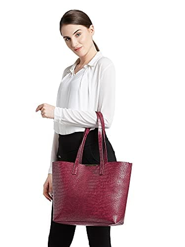 Caprese womens OPRAH T Large MAROON Tote Bag 5
