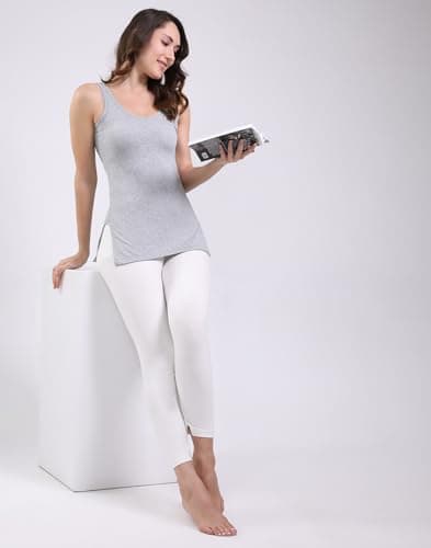 Monte Carlo Women Regular Fit Solid Round Neck Pull On Sleeveless Winter Thermal Vest| WoWomen Thermal Vest for Winter | Warm Inner Wear Top for Ladies |Comfortable Body Warmer for Women's Grey 34P1 5