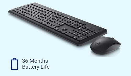 Dell KM3322W Wireless USB Keyboard and Mouse Combo, Anti-Fade & Spill-Resistant Keys, up to 36 Month Battery Life, 3Y Advance Exchange Warranty - Black 5