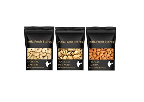 INDIA FRESH STORES COMBO 250GM COMBO EACH PACK OF (ALMOND, CASHEW, PISTACHIO) Nuts Super Crunchy & Delicious Healthy Snack | Vitamins & Minerals
